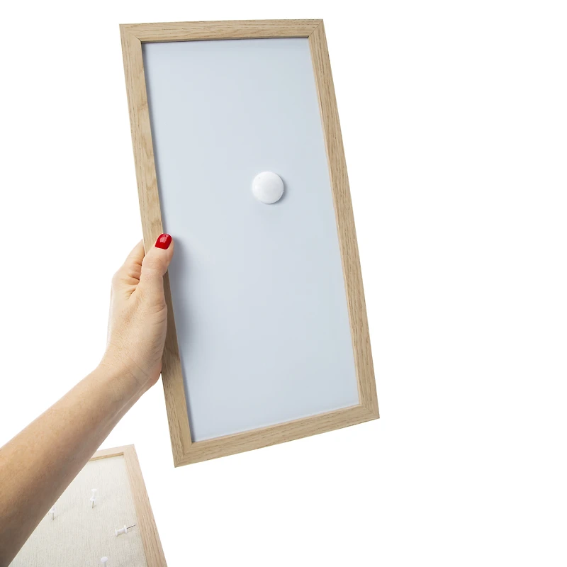 Dry Erase Board With Linen Memo Board 15.75in x 15.75in