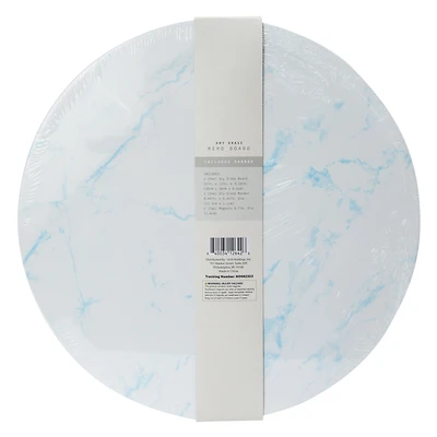 Round Marble Dry Erase Board 12in x