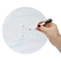 Round Marble Dry Erase Board 12in x