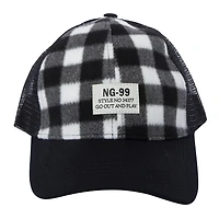 plaid flannel trucker hat