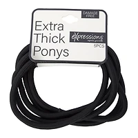 Extra Thick Black Hair Elastics 5-Pack