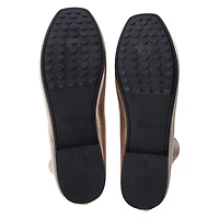 ladies metallic silver ballet flats