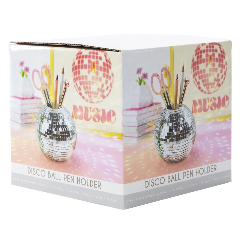 Disco Ball Pen Holder 4.33in x 3.74in