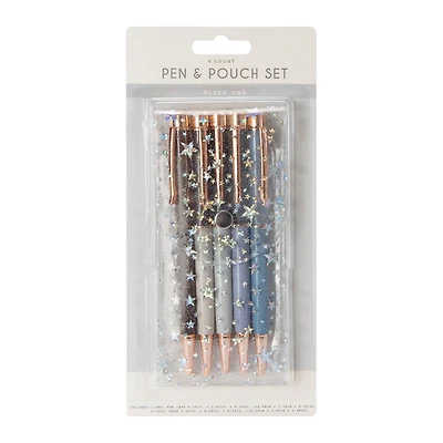 Pens & Pouch Set 6-Piece