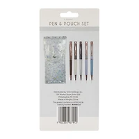 Pens & Pouch Set 6-Piece