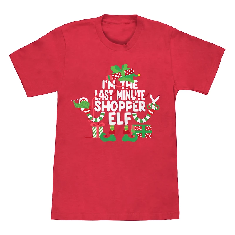 Shopper Elf Family Christmas Graphic Tee