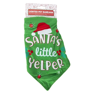light-up christmas pet bandana