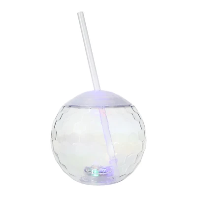 Light Up Disco Ball Sipper And Straw