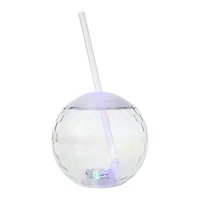 Light Up Disco Ball Sipper And Straw