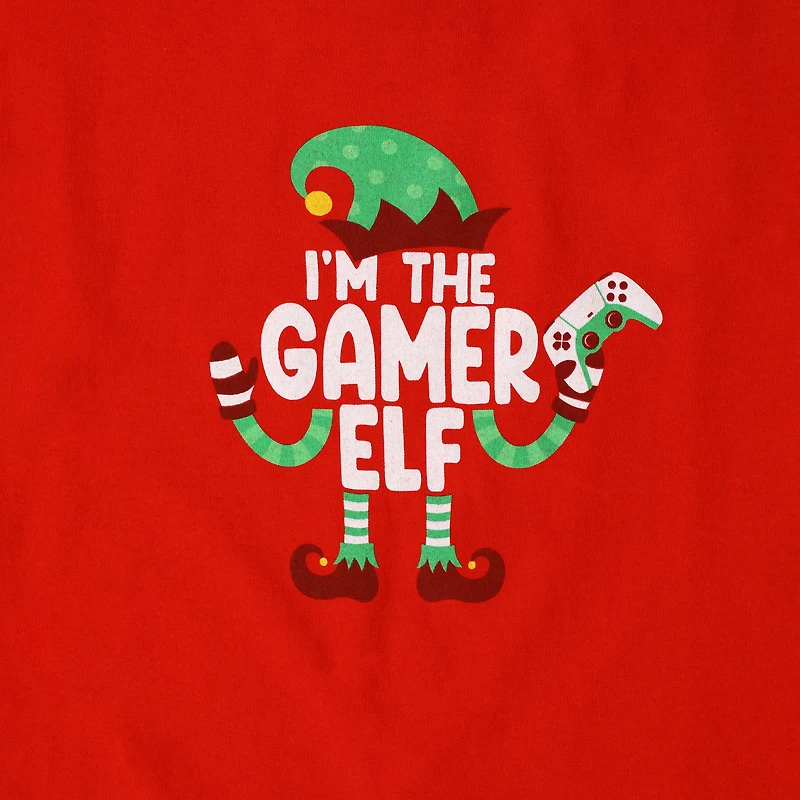 Kid's Gamer Elf Family Christmas Graphic Tee