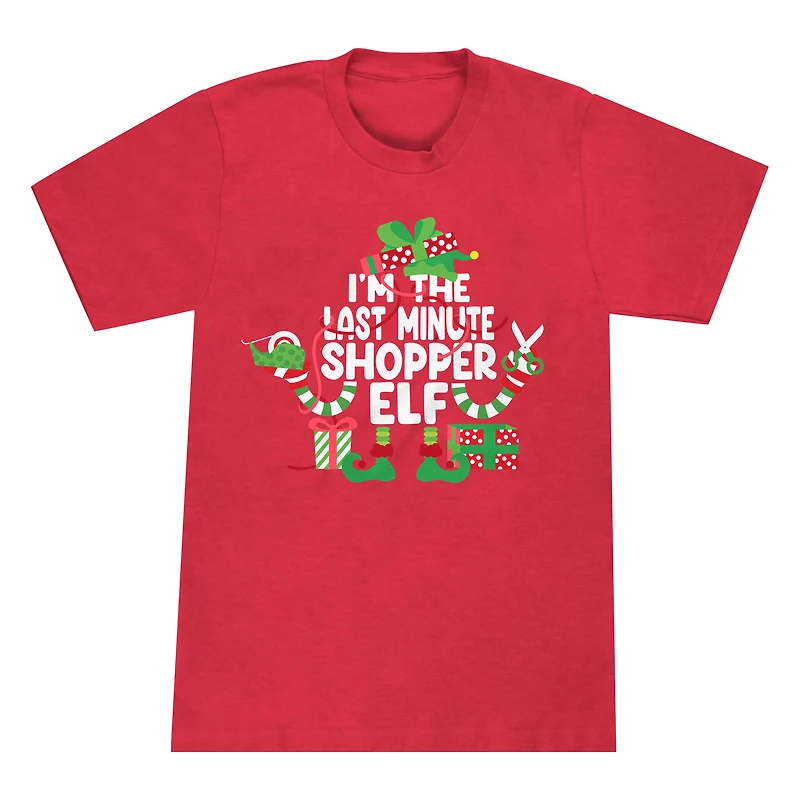 Shopper Elf Family Christmas Graphic Tee