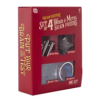 Brain Busters Wood & Metal Brain Puzzles 4-Piece Set