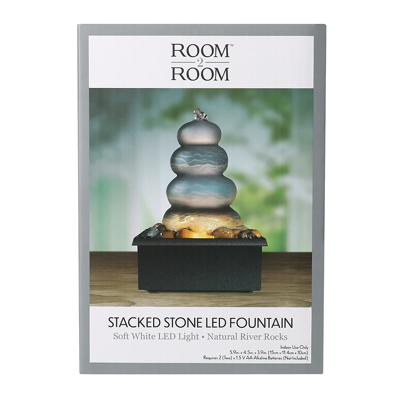 stacked stone LED fountain