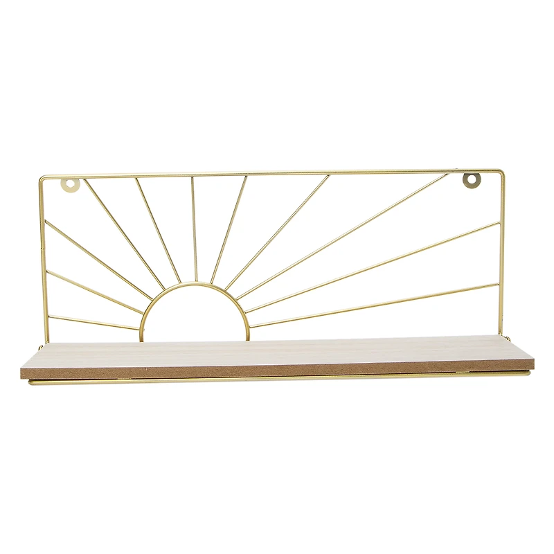 Wood & Metal Sun Ray Shelf 15in x 6in