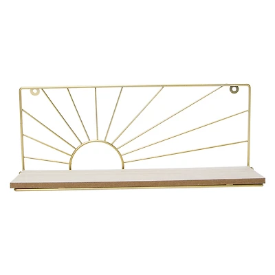 Wood & Metal Sun Ray Shelf 15in x 6in