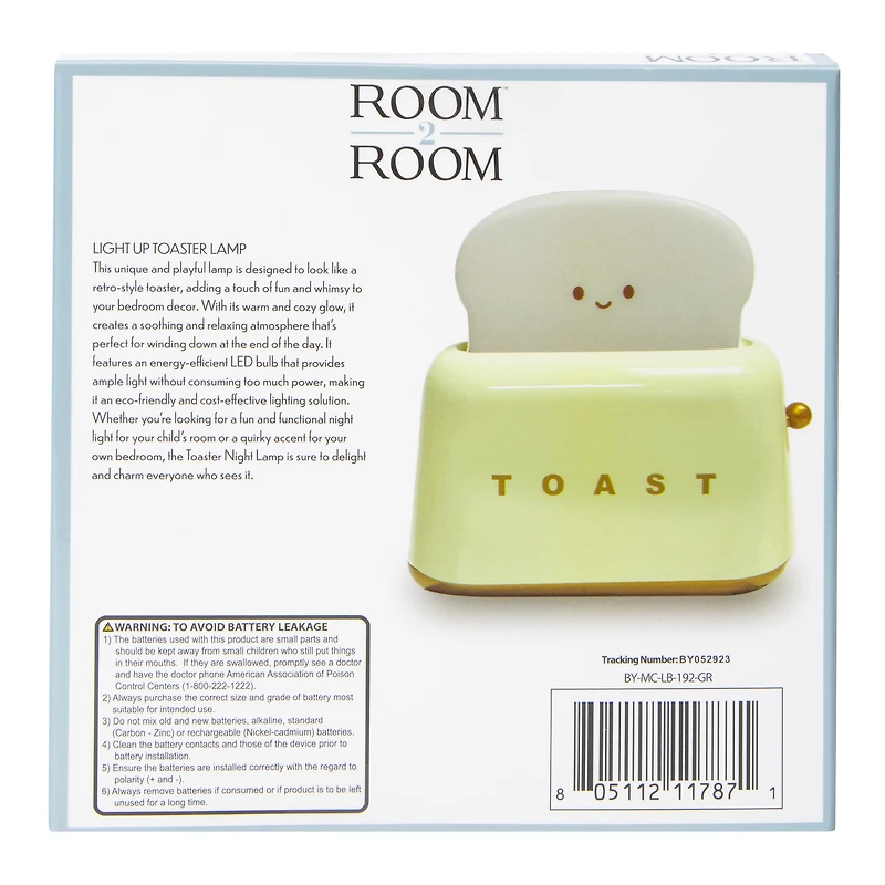 LED Light Up Toaster Lamp 5in x 5.25in