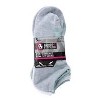 5-Pack Series-8 Fitness™ Ladies Low Cut Socks - White, Gray, Mint
