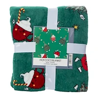 holiday print plush blanket