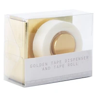 Gold Tape Dispenser & Tape Roll