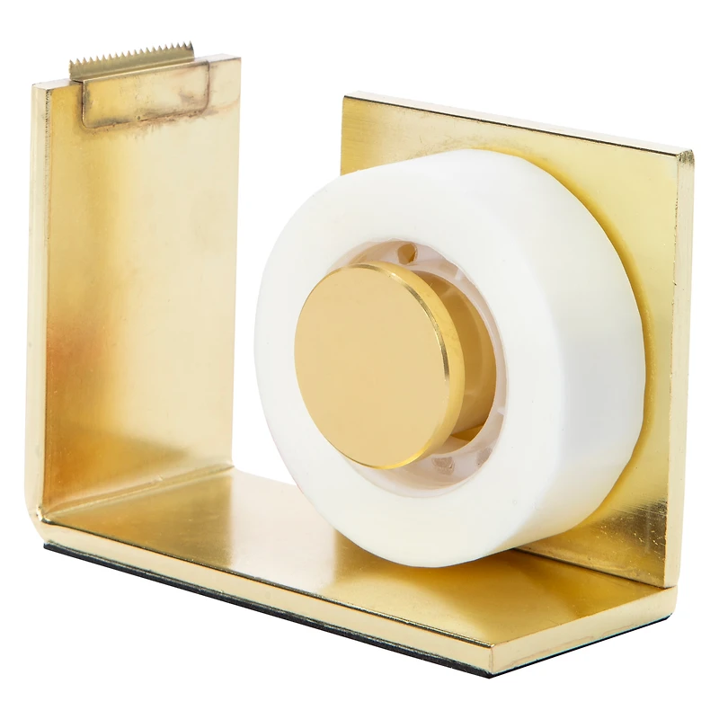 Gold Tape Dispenser & Tape Roll