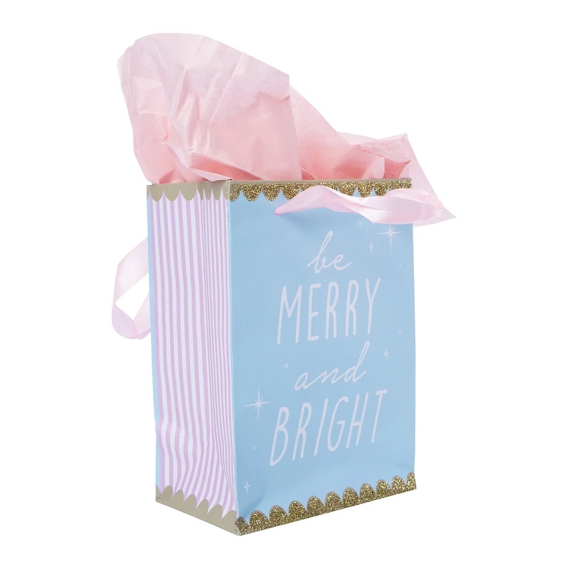 holiday jewelry gift bag with tissue 4.5in x 6.5in