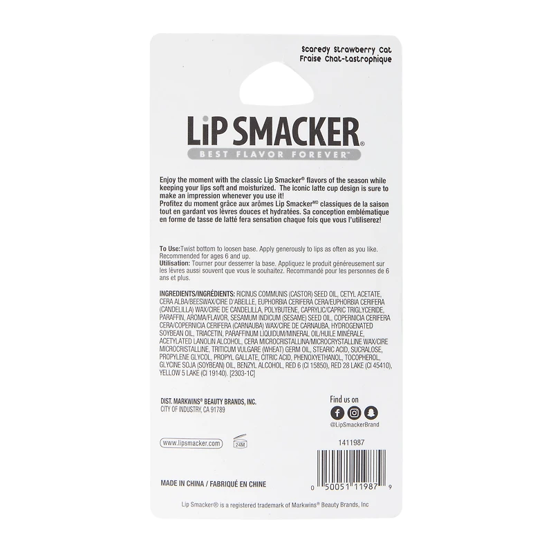 Lip Smacker® Scaredy Strawberry Cat Halloween Lip Balm