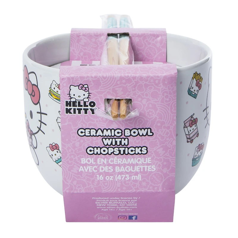 Hello Kitty® Ceramic Bowl With Chopsticks