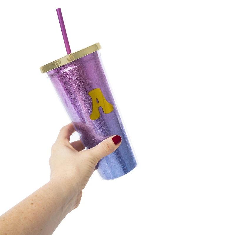 Gold Monogram Tumbler 24oz
