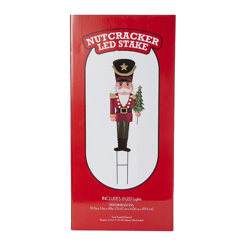 Holiday Nutcracker LED Stake 40in