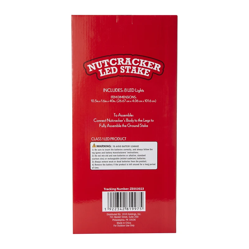 Holiday Nutcracker LED Stake 40in