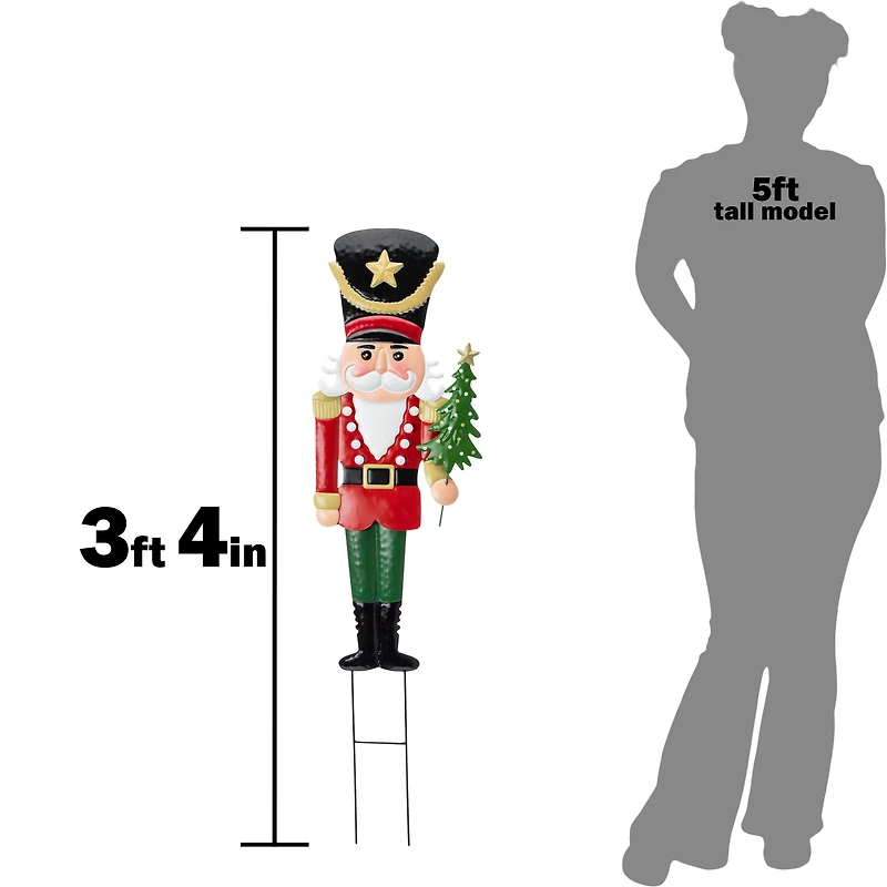 Holiday Nutcracker LED Stake 40in