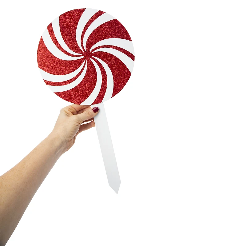 Peppermint Swirl Lawn Stake 9in x 18in