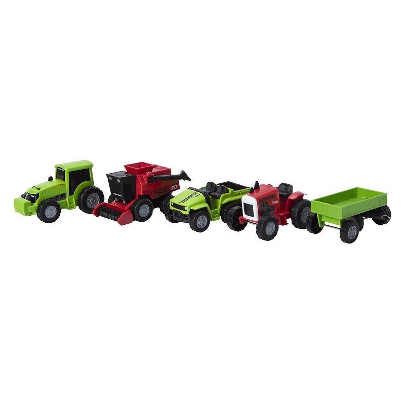 5-Pack Maxx Action Farm Tractor Vehicles