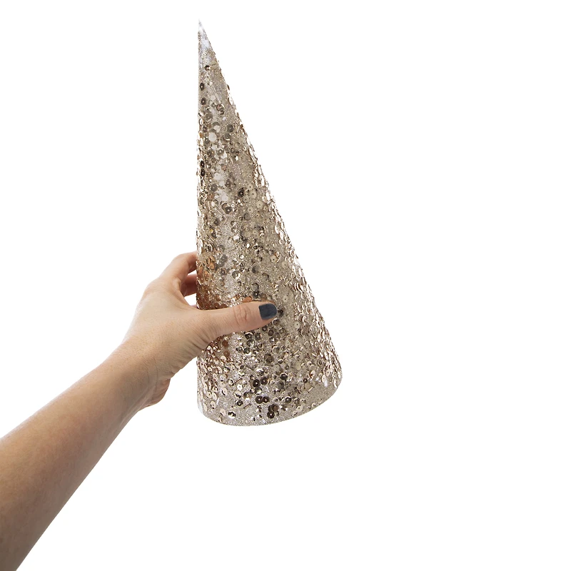 Sequin Cone Christmas Tree 13in