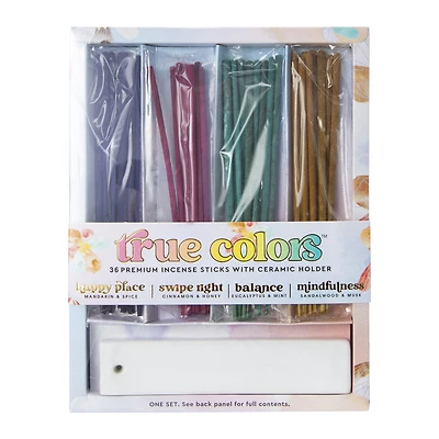 True Colors™ Premium 36 Incense Sticks With Ceramic Holder