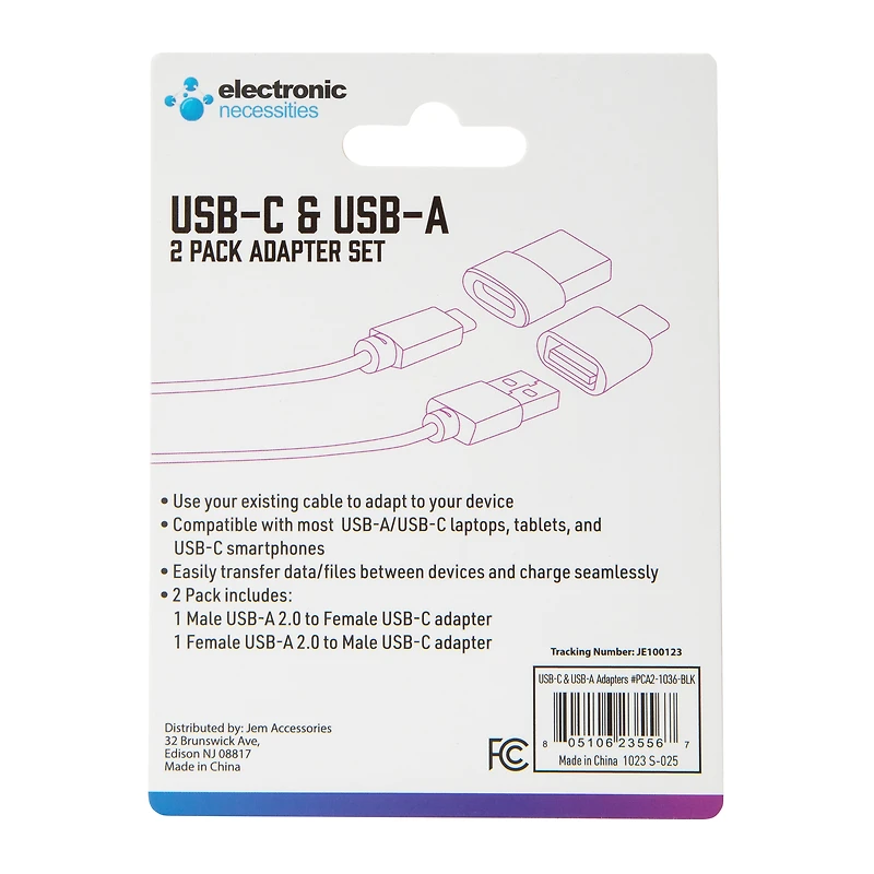 USB-C & USB-A Adapter Set 2-Pack