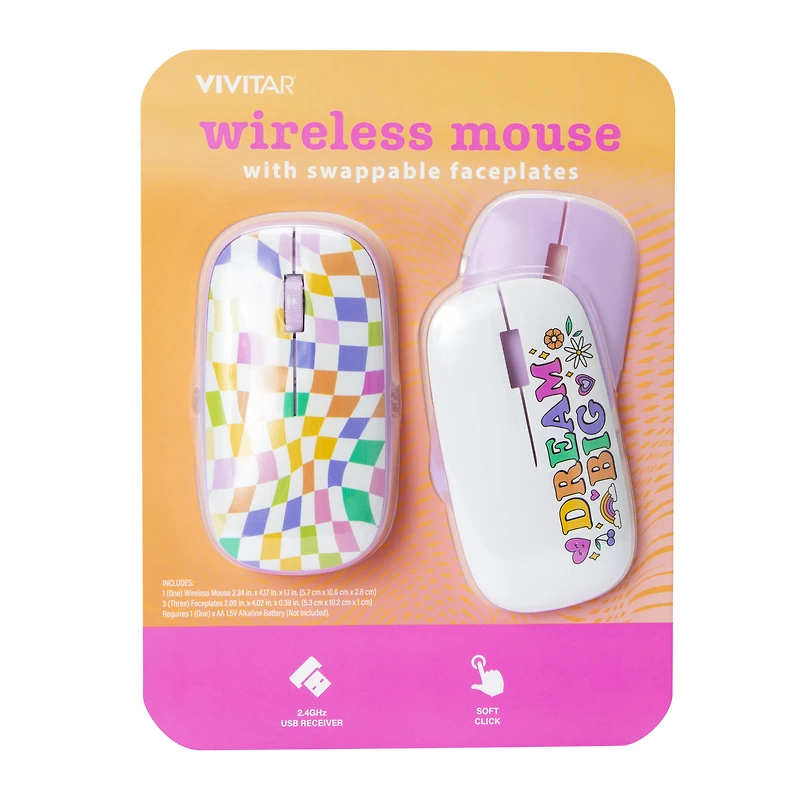 Wireless Mouse With Swappable Faceplates