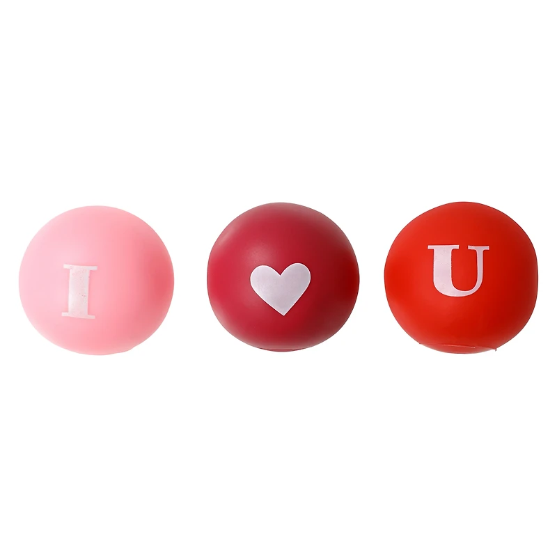 Valentine's Day Dog Ball Toys 3-Count