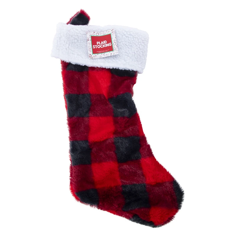 plaid christmas stocking