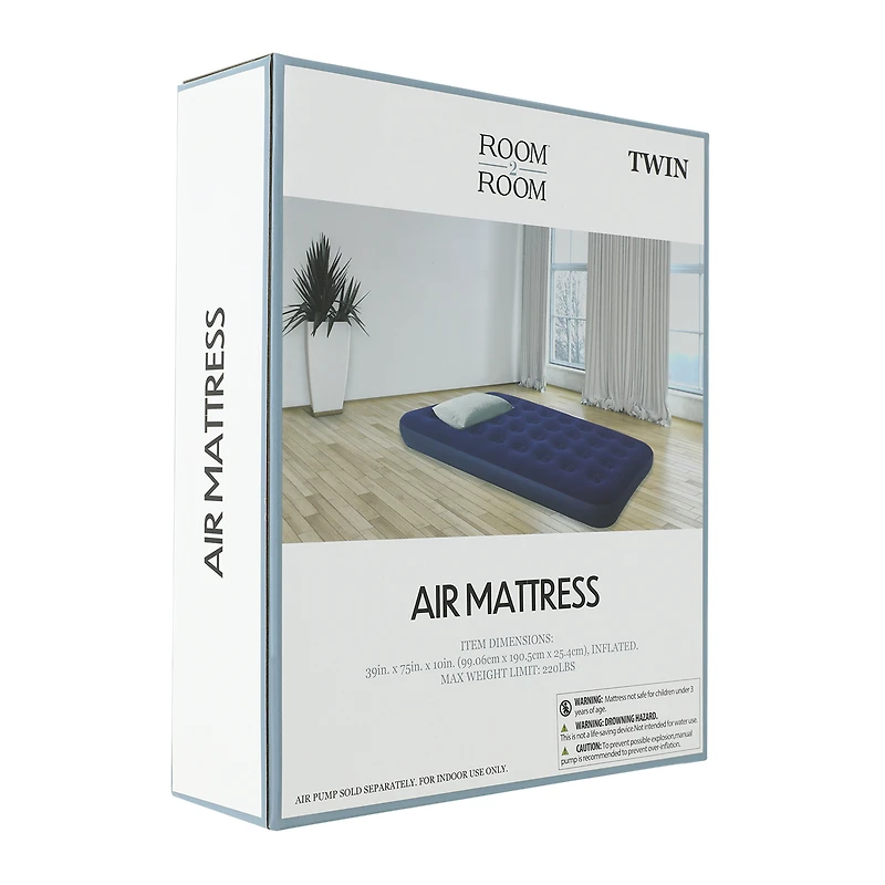 twin size air mattress 39in x 75in