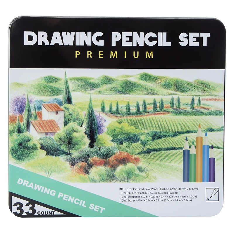 Premium Drawing Pencils 33-Piece Set