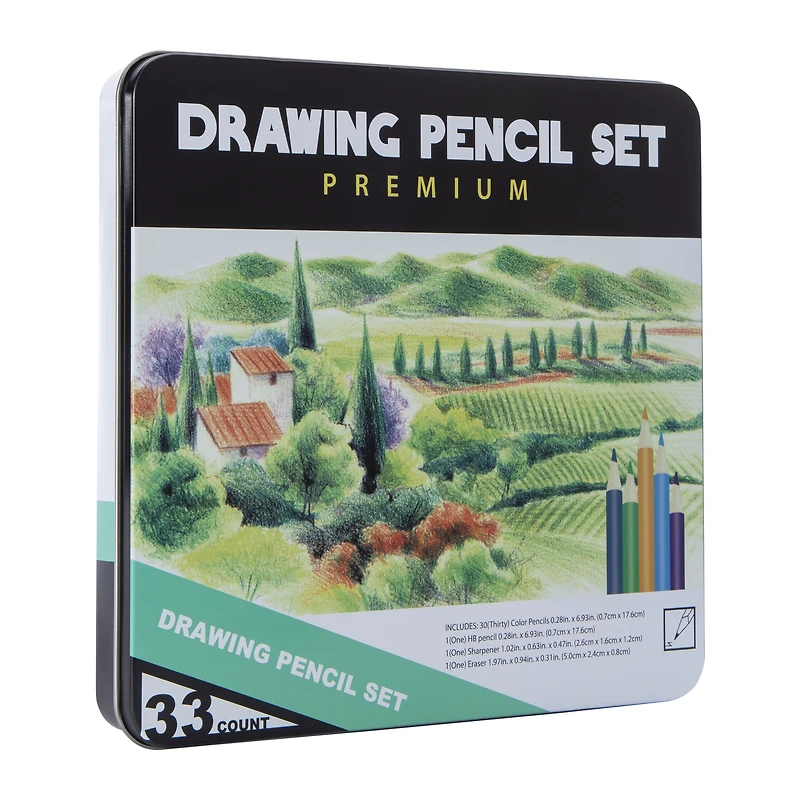 Premium Drawing Pencils 33-Piece Set