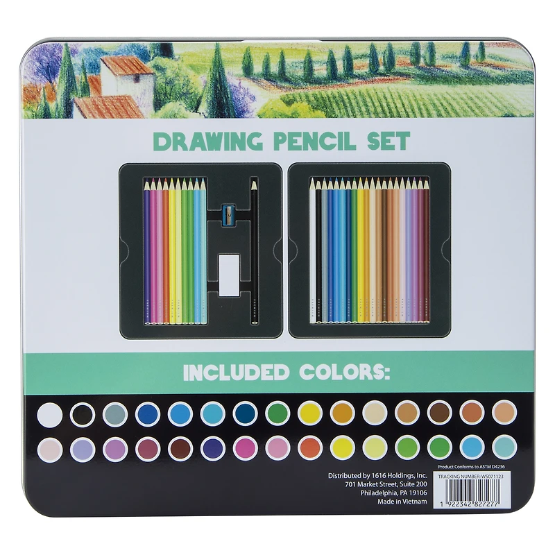 Premium Drawing Pencils 33-Piece Set