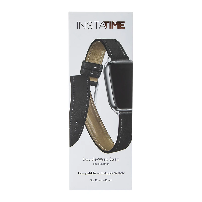 Faux Leather Double Wrap Strap For Apple Watch®