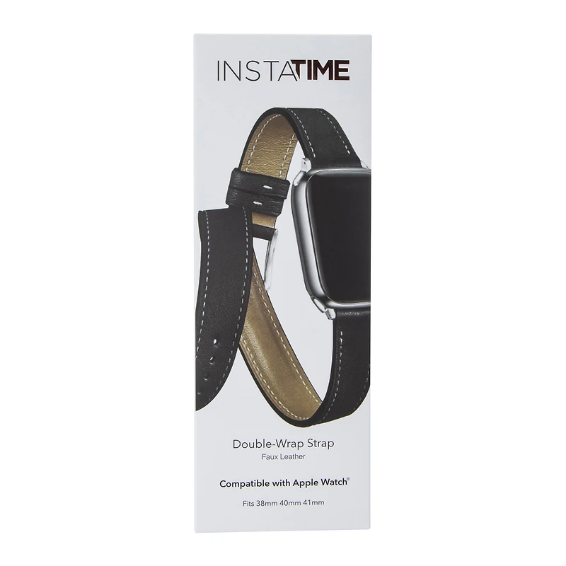 Faux Leather Double Wrap Strap For Apple Watch®