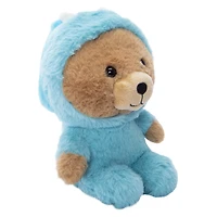 Hooded Stuffed Bear Plush 9in