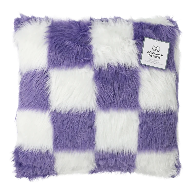 jacquard high pile pillow 16in