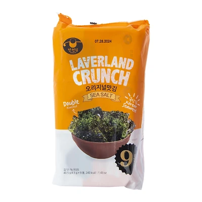 laverland crunch wasabi roasted seaweed 1.43oz