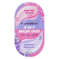 Vitamasques® 2-in-1 Ruby Peel Off & Amethyst Mud Mask Duo