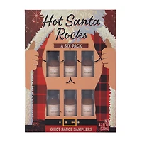 hot santa rocks 6-piece hot sauce sampler gift set
